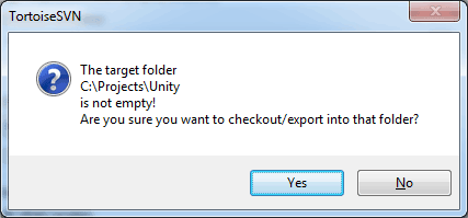 TortoiseSVN Warning